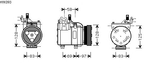 Compressor, airconditioning HYK093