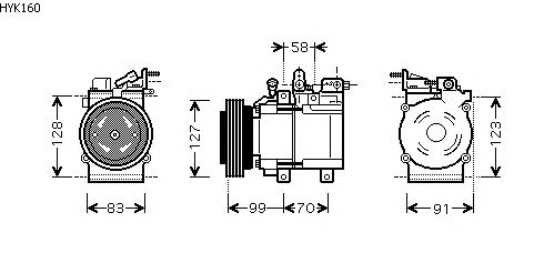 Compressor, airconditioning HYK160
