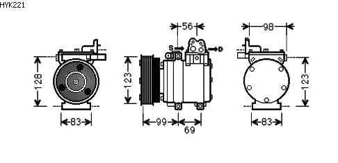 Compressor, airconditioning HYK221