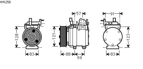 Compressor, airconditioning HYK258