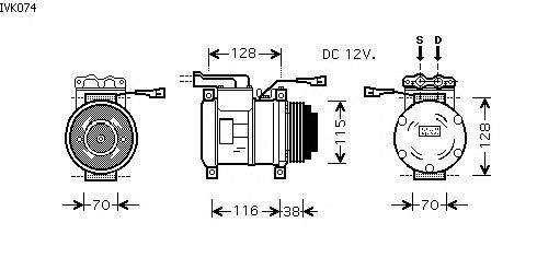 Compresor, aire acondicionado IVK074