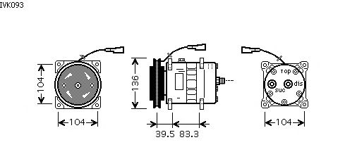 Compresor, aire acondicionado IVK093
