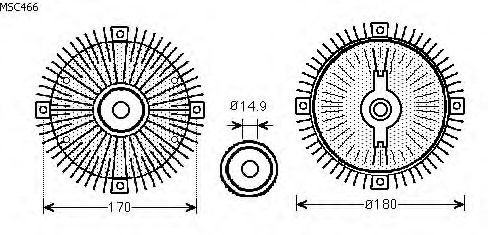 Koppeling, radiateurventilator MSC466