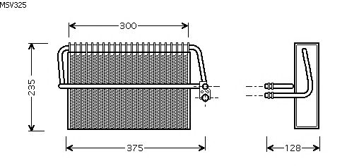 Evaporator, air conditioning MSV325