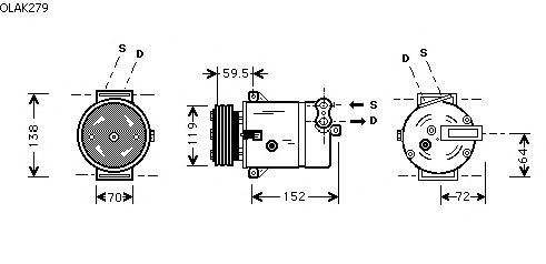 Compressor, airconditioning OLAK279