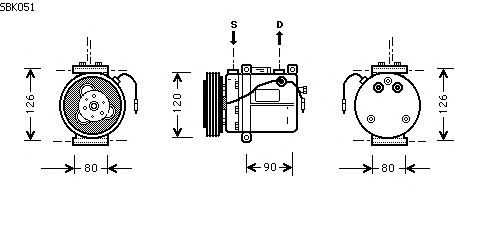 Compressor, ar condicionado SBK051