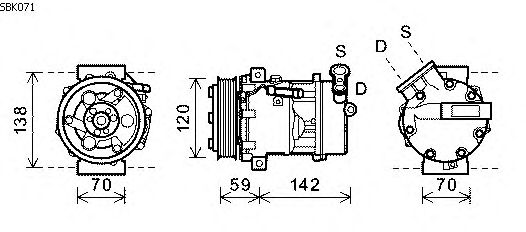 Compressor, air conditioning SBK071