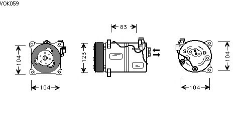 Compressor, airconditioning VOK059