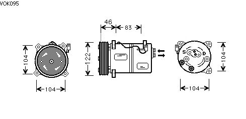 Compressor, airconditioning VOK095