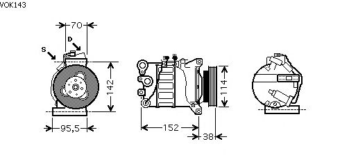 Compressor, airconditioning VOK143