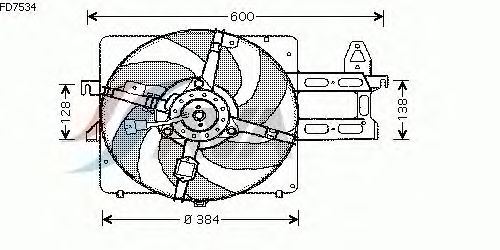 Вентилятор, охлаждение двигателя FD7534