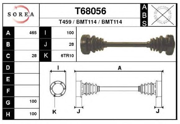 Άξονας μετάδοσης κίνησης T68056