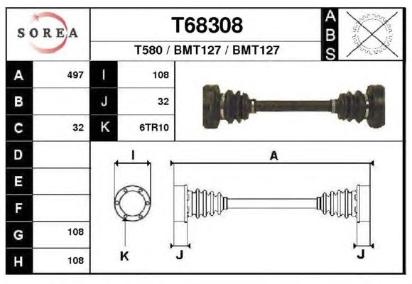 Arbre de transmission T68308