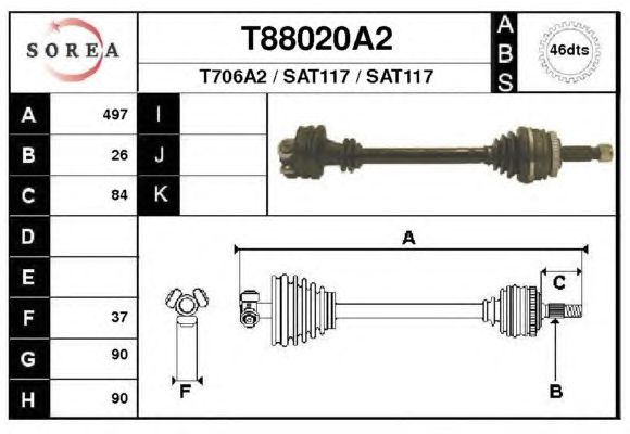 Veio de transmissão T88020A2