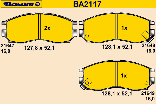 Brake Pad Set, disc brake BA2117