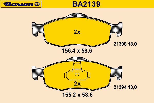 Brake Pad Set, disc brake BA2139