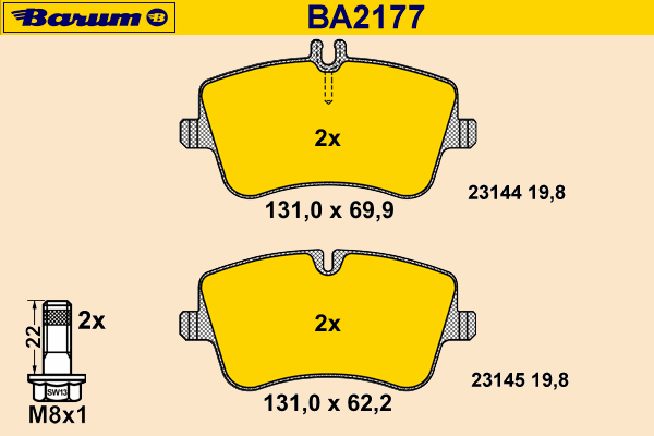 Brake Pad Set, disc brake BA2177