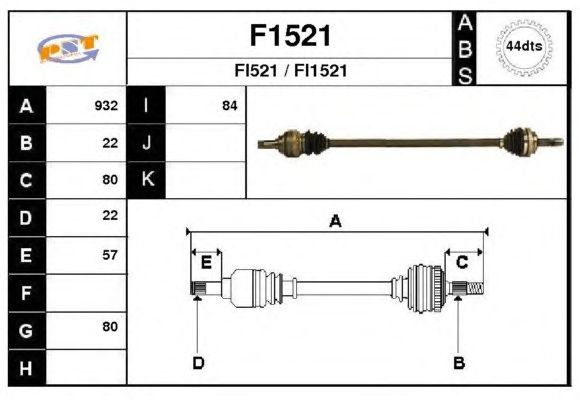 Aandrijfas F1521