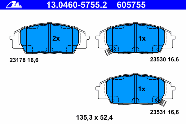 Brake Pad Set, disc brake 13.0460-5755.2