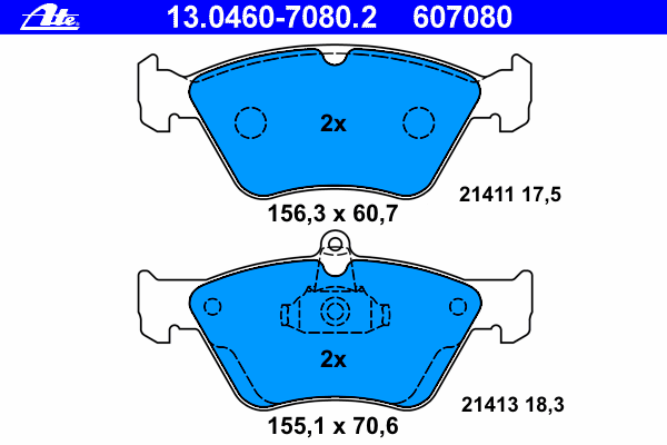 Brake Pad Set, disc brake 13.0460-7080.2