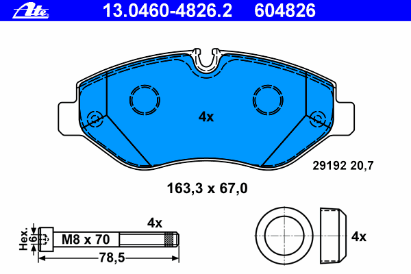Brake Pad Set, disc brake 13.0460-4826.2