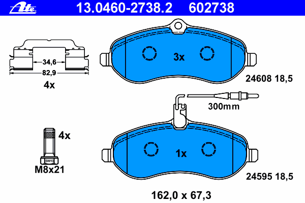 Brake Pad Set, disc brake 13.0460-2738.2
