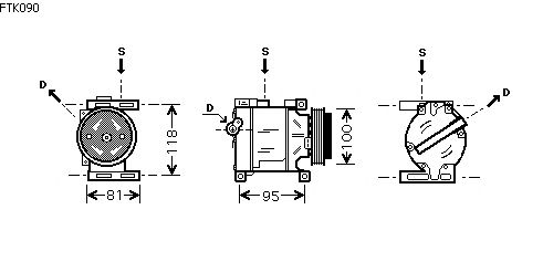 Compressor, air conditioning FTK090