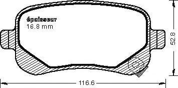 Комплект тормозных колодок, дисковый тормоз 1005