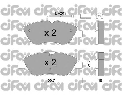Brake Pad Set, disc brake 822-577-1
