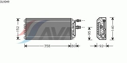 Evaporator, air conditioning OLV049