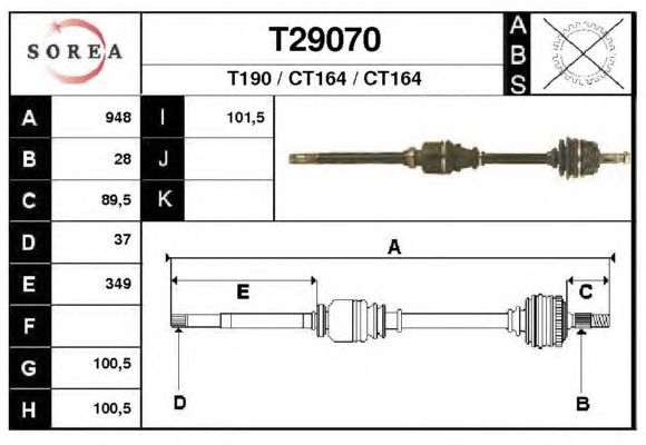 Veio de transmissão T29070