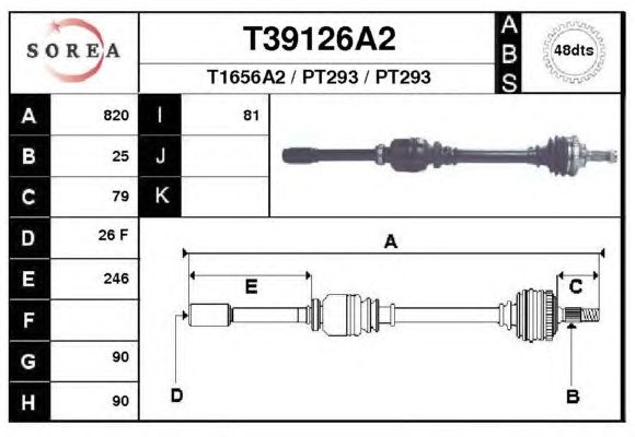 Veio de transmissão T39126A2