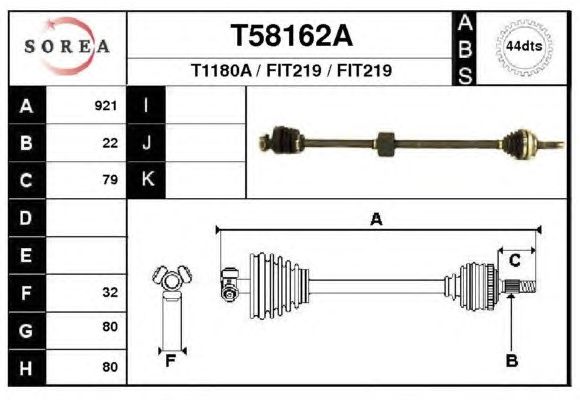 Arbre de transmission T58162A