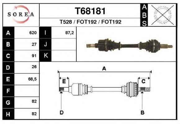 Άξονας μετάδοσης κίνησης T68181