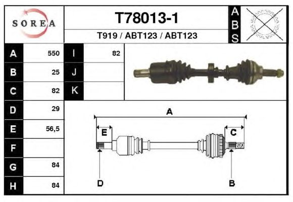Veio de transmissão T78013-1