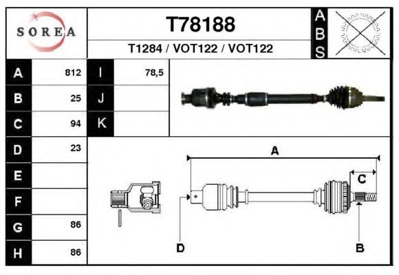 Arbre de transmission T78188
