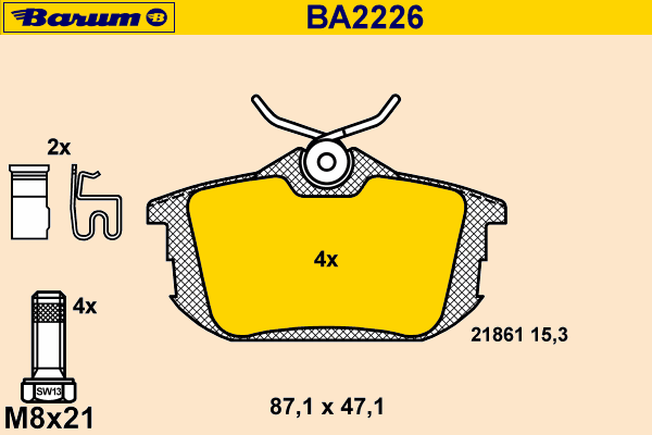 Brake Pad Set, disc brake BA2226