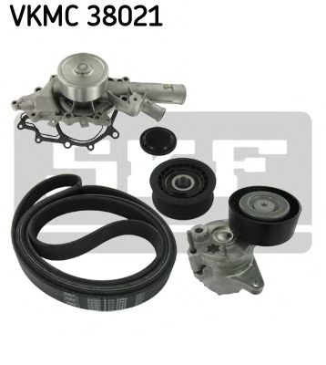 Water Pump + V-Ribbed Belt Kit VKMC 38021
