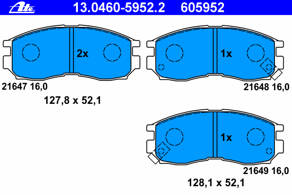 Brake Pad Set, disc brake 13.0460-5952.2