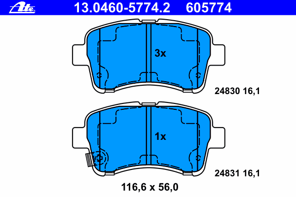 Brake Pad Set, disc brake 13.0460-5774.2