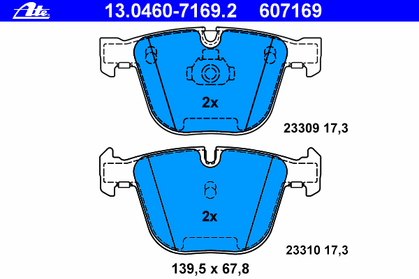 Brake Pad Set, disc brake 13.0460-7169.2