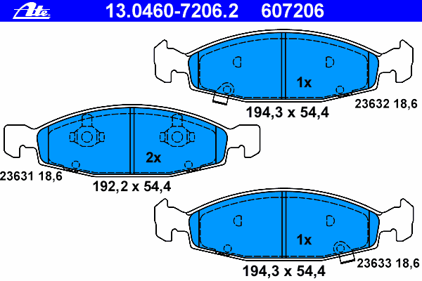 Brake Pad Set, disc brake 13.0460-7206.2