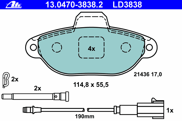 Brake Pad Set, disc brake 13.0470-3838.2