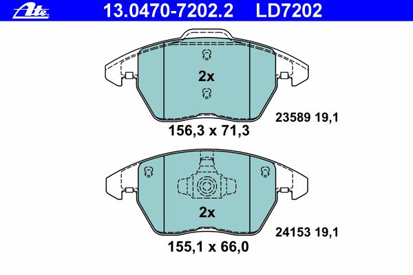 Brake Pad Set, disc brake 13.0470-7202.2