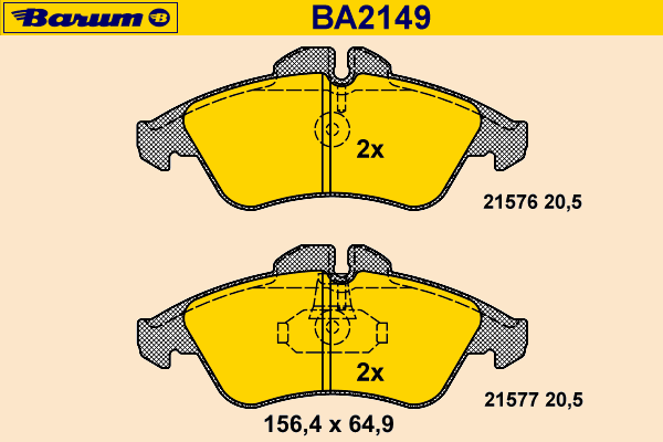 Bremsbelagsatz, Scheibenbremse BA2149