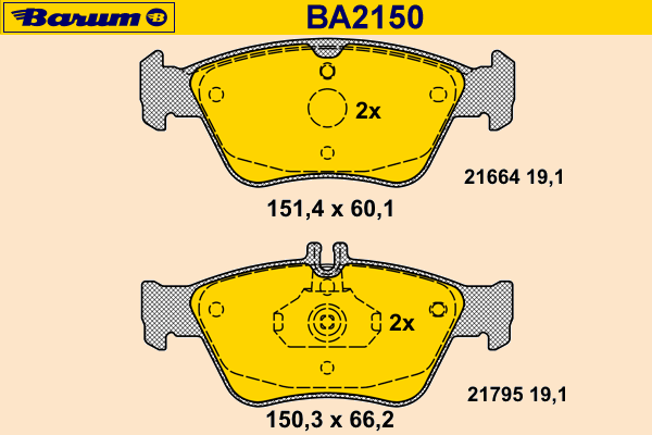 Brake Pad Set, disc brake BA2150