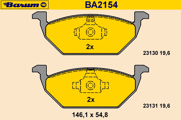 Bremsbelagsatz, Scheibenbremse BA2154