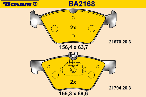 Bremsbelagsatz, Scheibenbremse BA2168