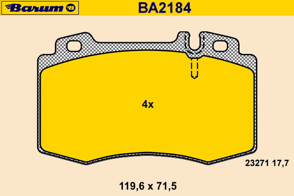 Комплект тормозных колодок, дисковый тормоз BA2184