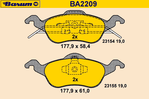 Bremsbelagsatz, Scheibenbremse BA2209